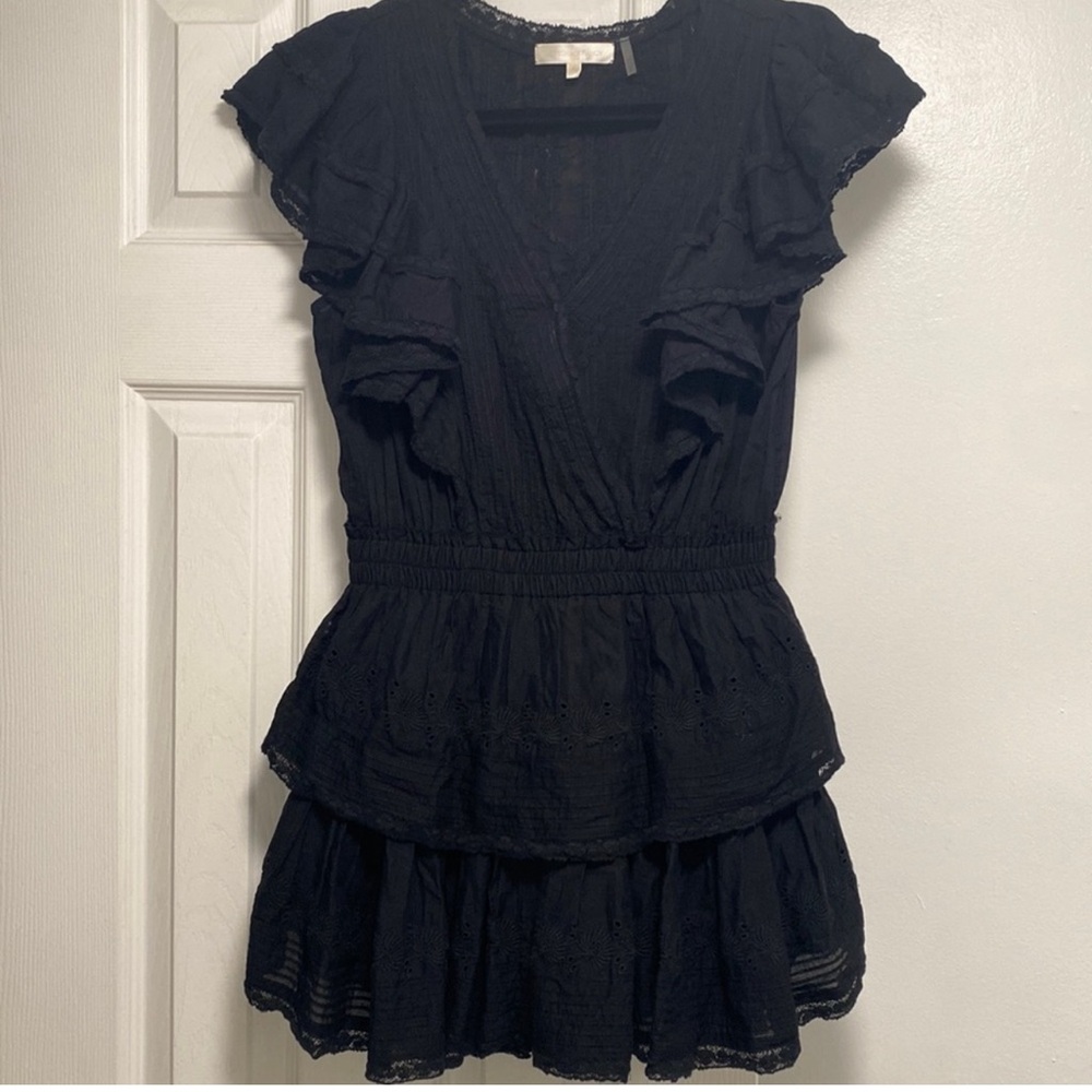 Love shack fancy black mini dress